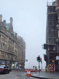 A view north towards New Town but there's so much mist you can't see it