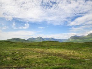 Landscape with mountains in the background and Rannoch Moor in the foreground